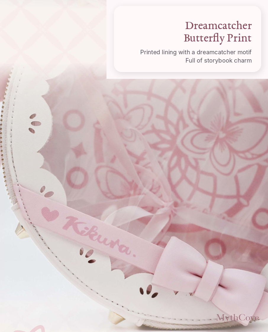 KIKURA Dreamcatcher Round Doll Display Bag for 1/12 BJD Dolls – Pink / Blue