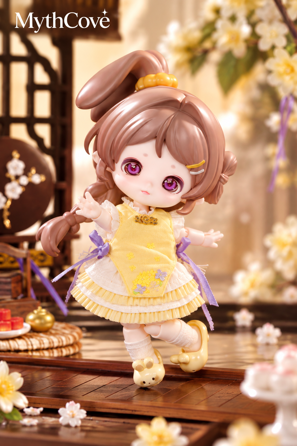 Bonnie Milk Cake Dream Puff – Yue Mian Mian 1/12 BJD Doll with Two Outfits